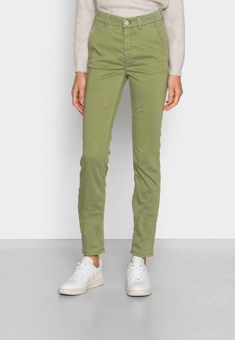 Marc O'Polo FRENCH POCKETS HIGH WAIST SLIM FIT REGULAR LENGTH - Chinos - blooming forest