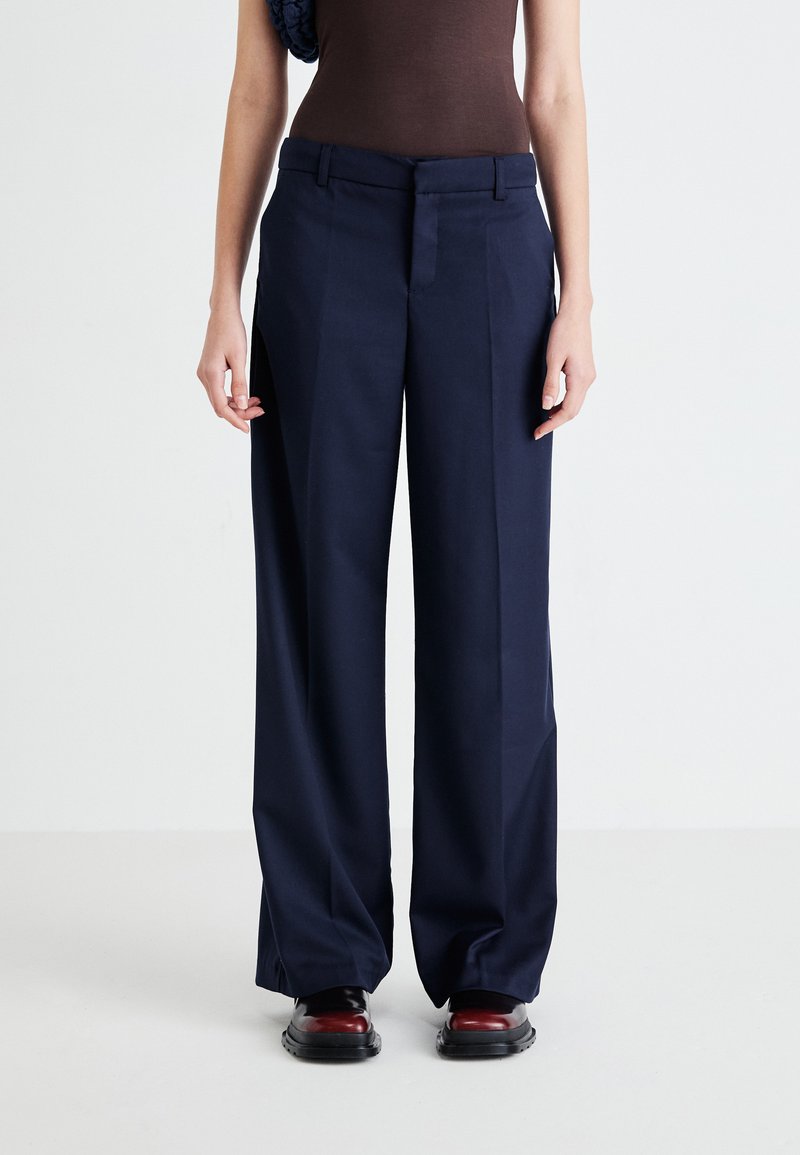 Gina Tricot WIDE LEG  - Trousers - navy