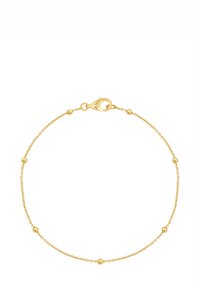 Kuldne ahel, millel on ühtlaselt jaotatud sfäärilised helmed ja homaarikinnitusega sulgur, mis esitleb delikaatset ja minimalistlikku disaini.