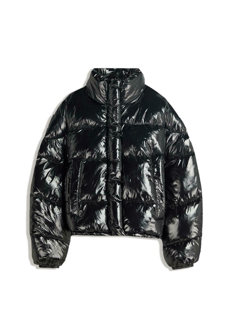 Bershka Winterjacke black/schwarz