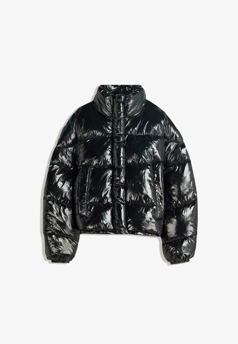 Bershka Winterjacke black/schwarz