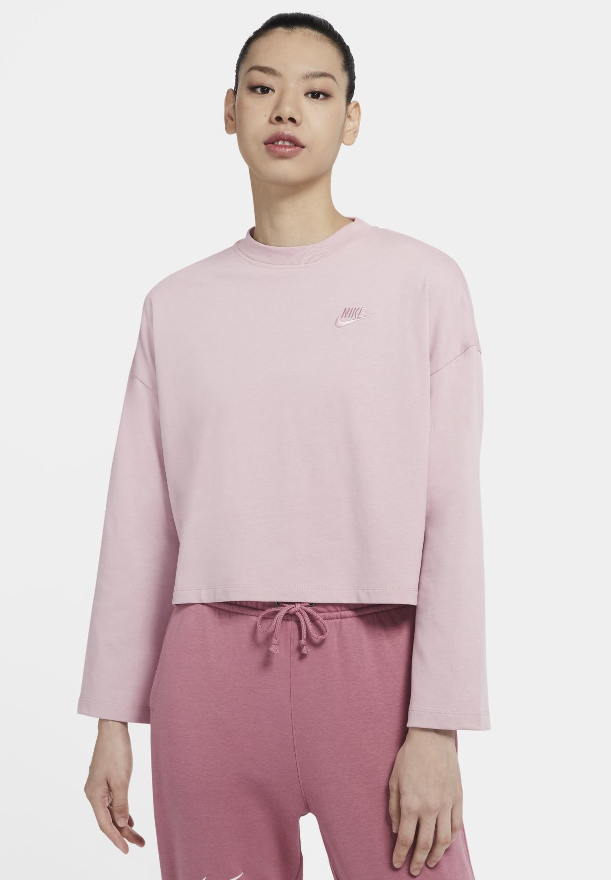 Nike Sportswear W NSW LS Topper langermet oatmealbeige Nike Sportswear W NSW LS Topper langermet oatmealbeige