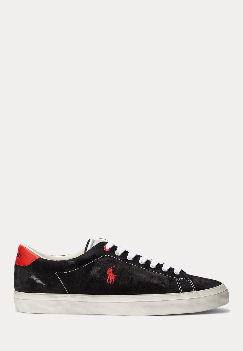 Polo Ralph Lauren - LONGWOOD DISTRESSED SUEDE SNEAKER - Trainers - black/red/silver, Enlarge