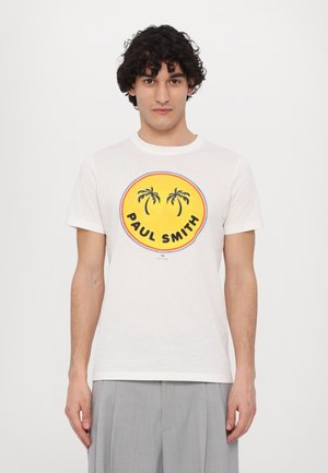 SLIM FIT PALM TREES - T-shirts med print - white
