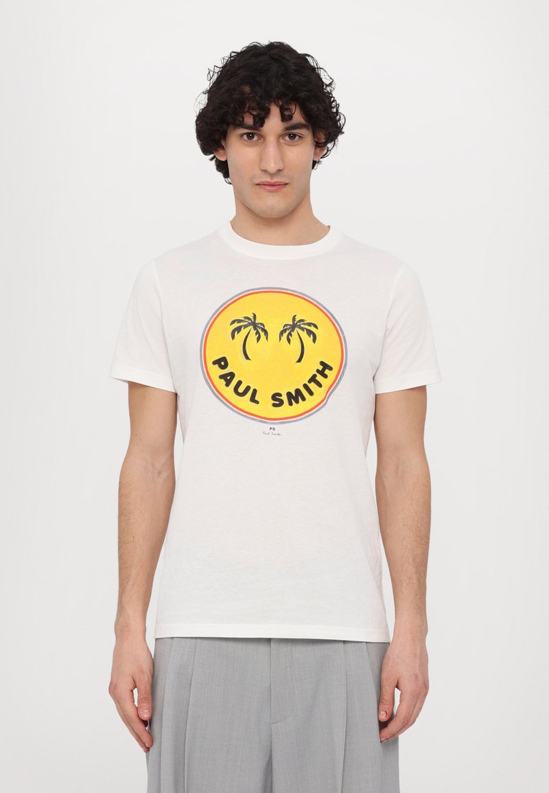 PS Paul Smith - SLIM FIT PALM TREES - T-shirt imprimé - white, Agrandir