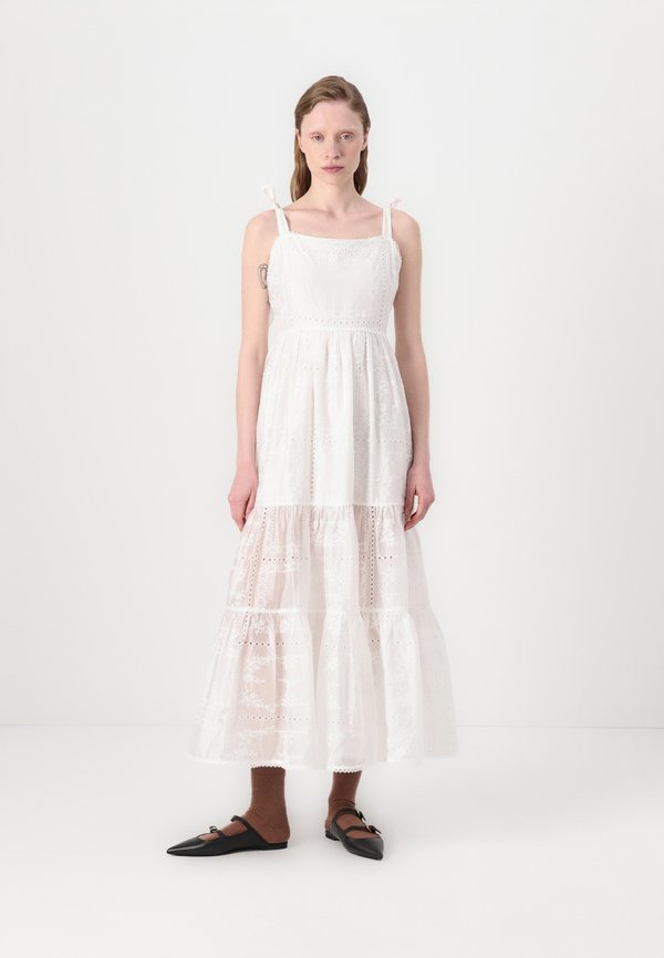 ADRI EMBROIDERED TIE STRAP MAXI DRESS - Maxi dress