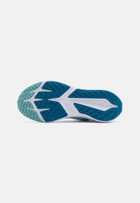 Nike Atletisk sko såle i teal og mintgrønn. Har teksturert mønster med fingre for grep, hvit mellomsåle, og dynamisk design.