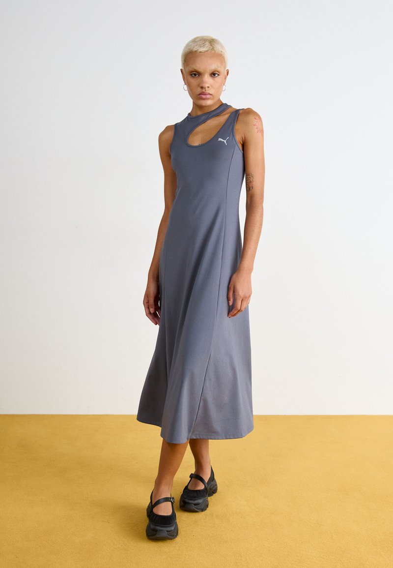 grey puma dress Puma crew neck dress in grey