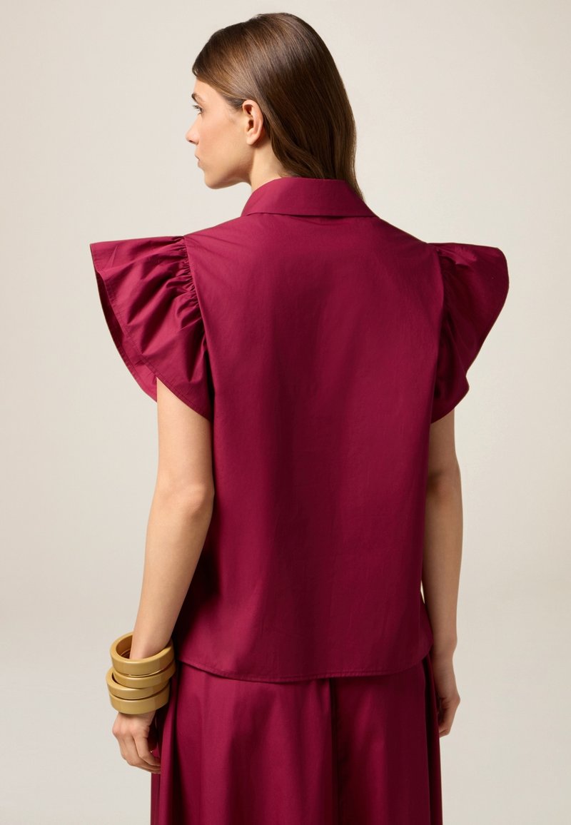 Camicia Blusa Bordeaux Elegante Camicia Elegante Camicia Di Raso