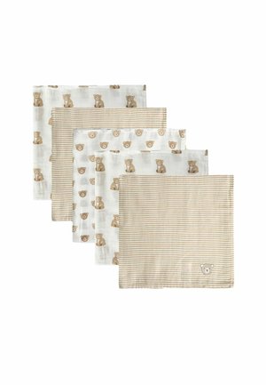 5-PACK EMBROIDERED  - Couverture en mousseline - brown