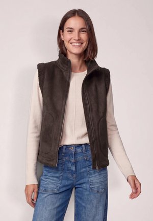 Cecil, VELOUR VEST WITH TEDDY BEAR DETAILS - Veste sans manches - truffle brown