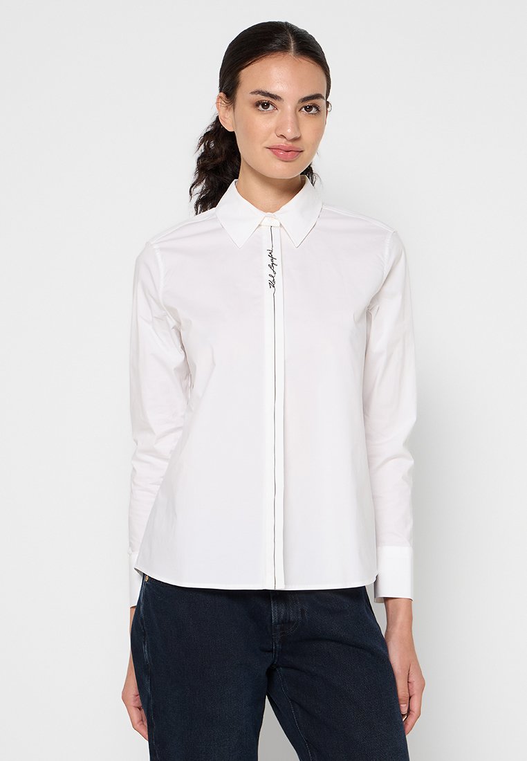 Karl Lagerfeld Overhemdblouse wit Karl Lagerfeld Overhemdblouse wit
