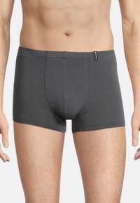 Graue Baumwoll-Boxershorts mit enganliegendem Design, ausgestattet mit einem weichen elastischen Bund und flachen Nähten für zusätzlichen Komfort. Minimalistisches Branding am Bund.