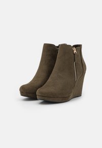 Anna Field Wide Fit Botines de tacón - khaki
