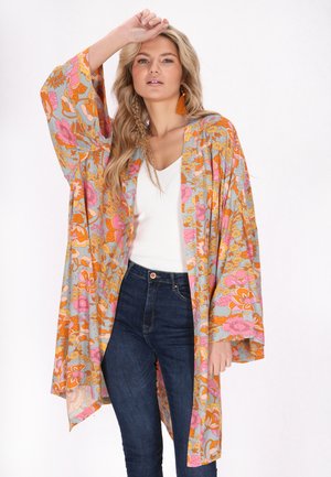 usha KIMONO - Beach accessory - stone grey multicolor
