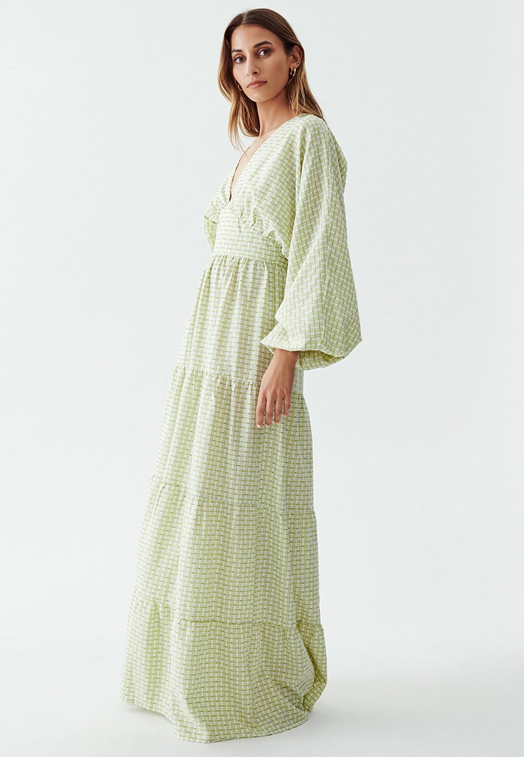 THE FATED SOPHIE - Maxi dress - green flocked gingham/light green -  Zalando.ie