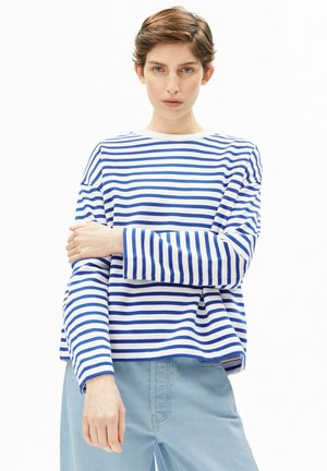FRANKAA  STRIPE - Sweatshirt - undyed/dynamo blue