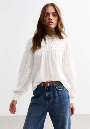 LACE INSERT - Blus - white