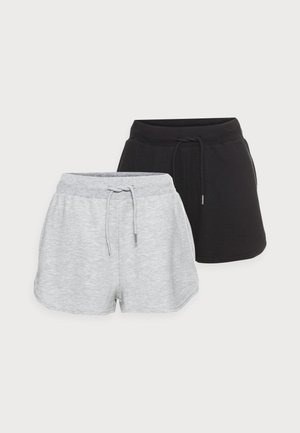 PETITE 2 PACK - Shorts - black/mottled light grey
