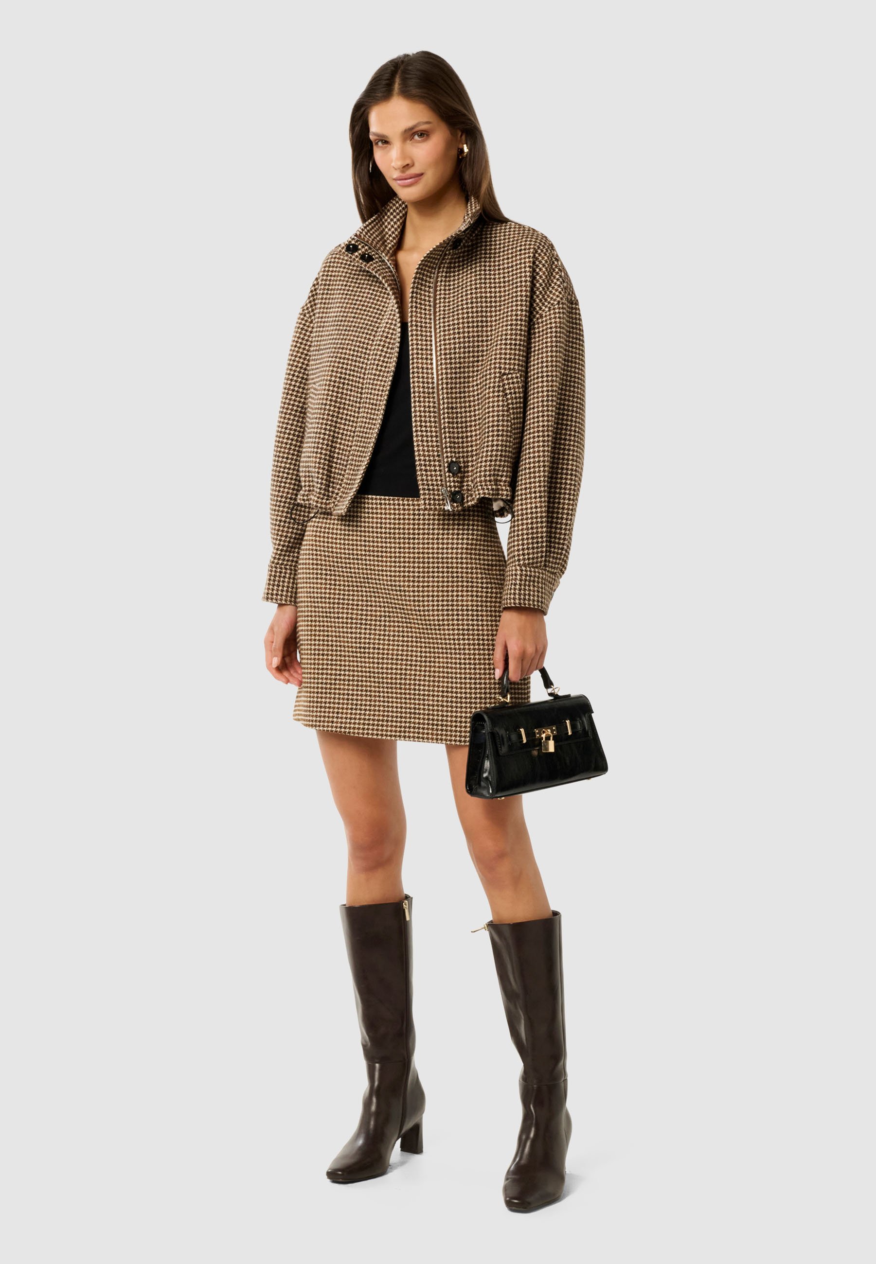 【tina:jojun】Checkered blouson&skirt