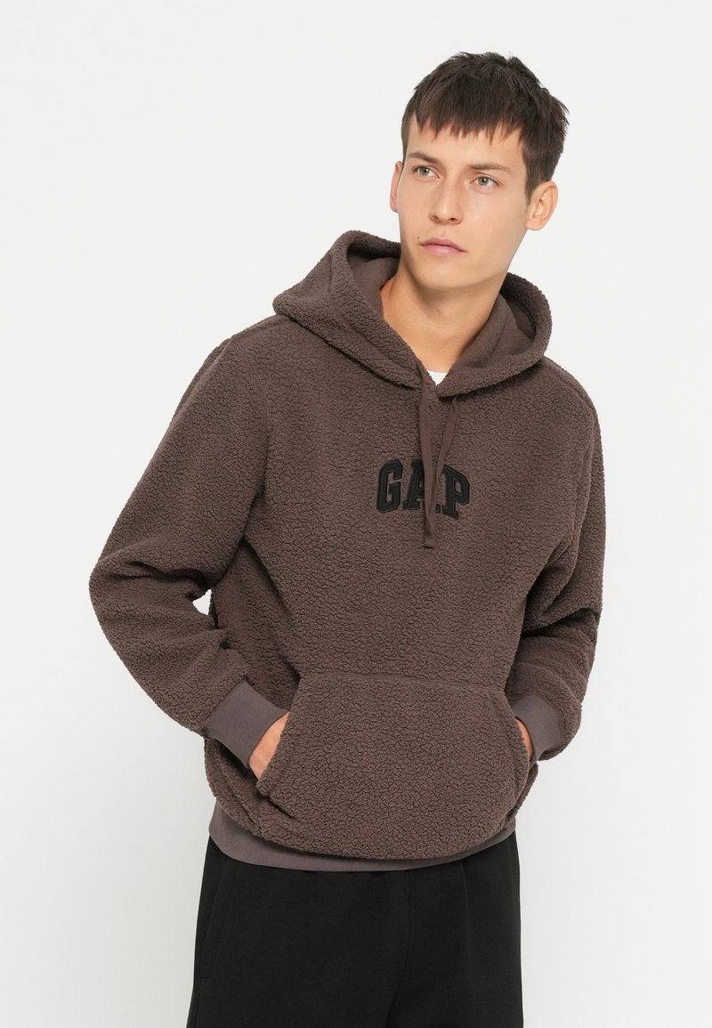 Sweat à Capuche GAP Garçon 10-11 Ans – Marron, Polaire, Logo, état Correct