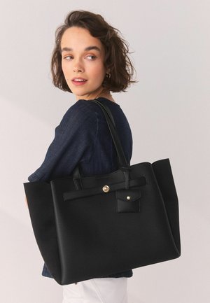 Next, BELTED CHARM TOTE BAG - Käekott - black
