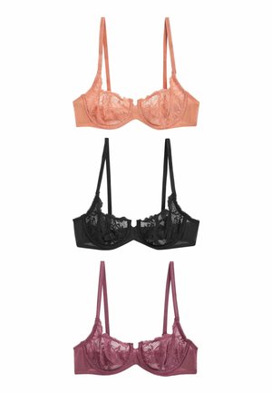 3 PACK - Sutien cu armătură - black terracotta rose pink