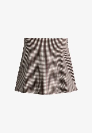OYSHO, COMFORTLUX HIGH-RISE GINGHAM MINI SKIRT - Minirok - brown