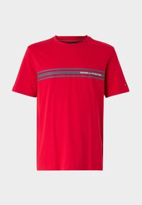 CENTRAL CHEST STRIPE TEE - Print T-shirt - medium red