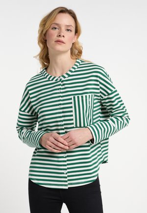 Zip-up sweatshirt - grün/weiss