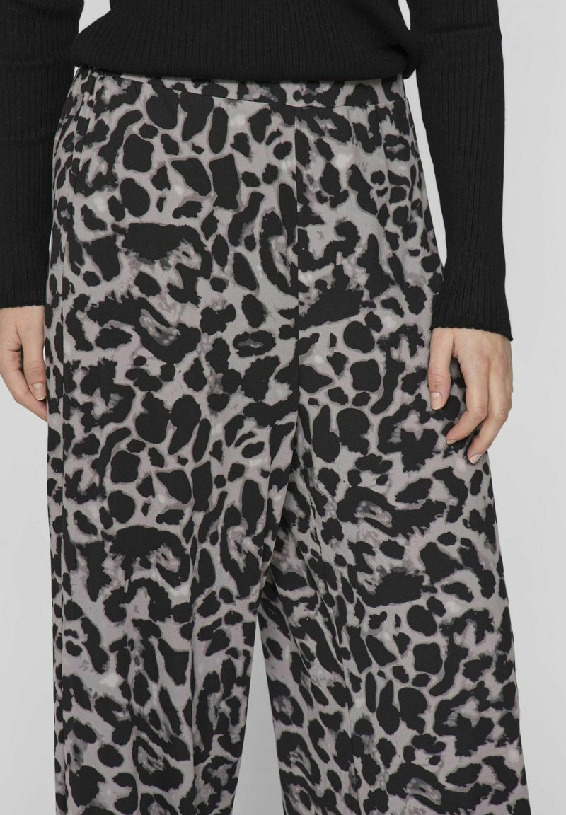 Vila Curve satin blous and wide leg trousers co-ord in retro bright
