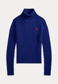 WOOL CASHMERE CABLE ROLL NECK JUMPER - Svetr - winter night navy