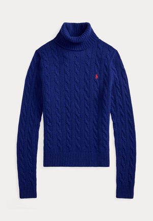 WOOL CASHMERE CABLE ROLL NECK JUMPER - Πουλόβερ - winter night navy
