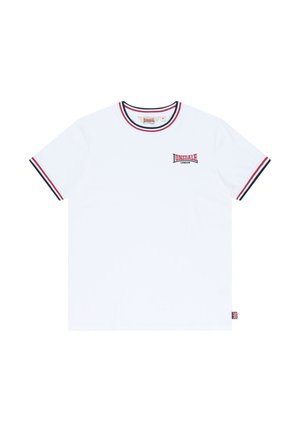 Lonsdale, LONSDALE HERREN T-SHIRT SCHMALE PASSFORM QUIN - Tričko s potlačou - white dark navy dark red
