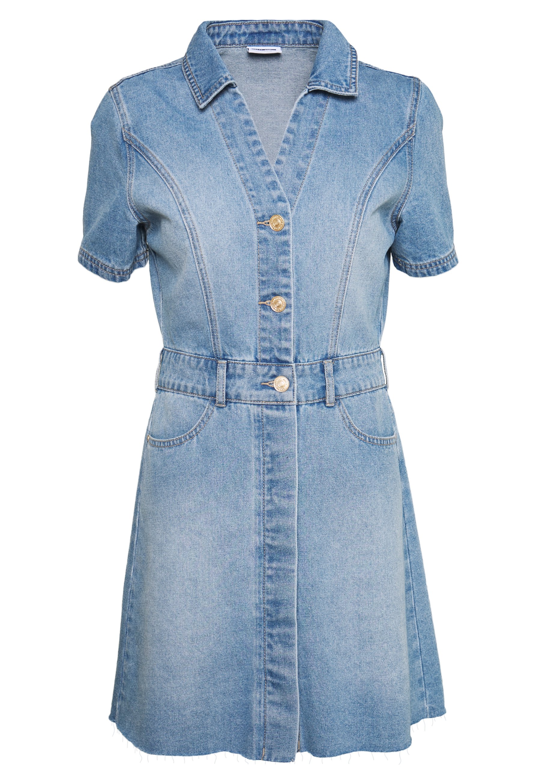 pale blue denim dress