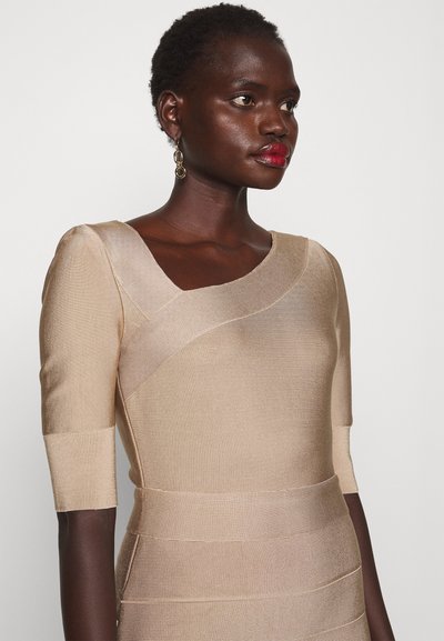 Hervé Léger SQUARE SLEEVE ICON DRESS - Shift dress - beige