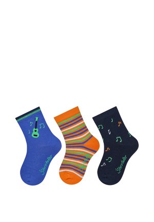 Sterntaler, SOCKEN 3ER PACK GITARRE, RINGEL UND NOTEN MIT ELASTISCHEM BÜNDCHEN - Socken - kobaltblau