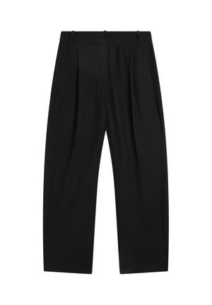 Massimo Dutti, PLEATED BARREL FIT PANTS - Stoffhose - black
