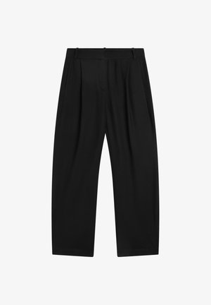 Massimo Dutti, PLEATED BARREL FIT PANTS - Trousers - black