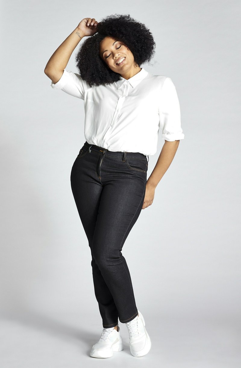 Ulla Popken Vaqueros slim fit - dark-blue denim