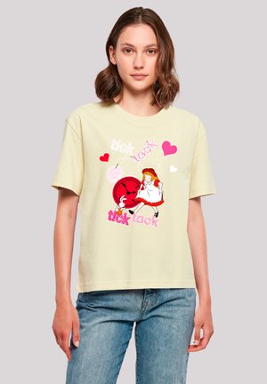 F4NT4STIC ALICE IM WUNDERLAND TICK TOCK - Print T-shirt - softyellow