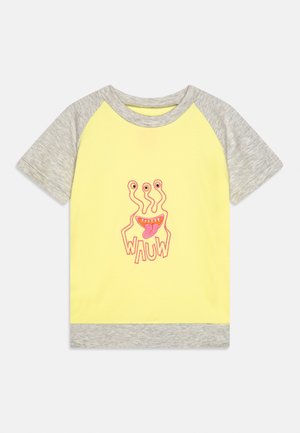 WAUW CAPOW, LIL MONSTER UNISEX - T-shirts print - yellow/grey