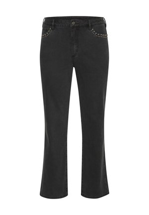 Kaffe Curve, KCLOULA HW STRAIGHT - Slim fit jeans - black washed denim
