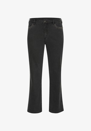 Kaffe Curve, KCLOULA HW STRAIGHT - Slim fit jeans - black washed denim