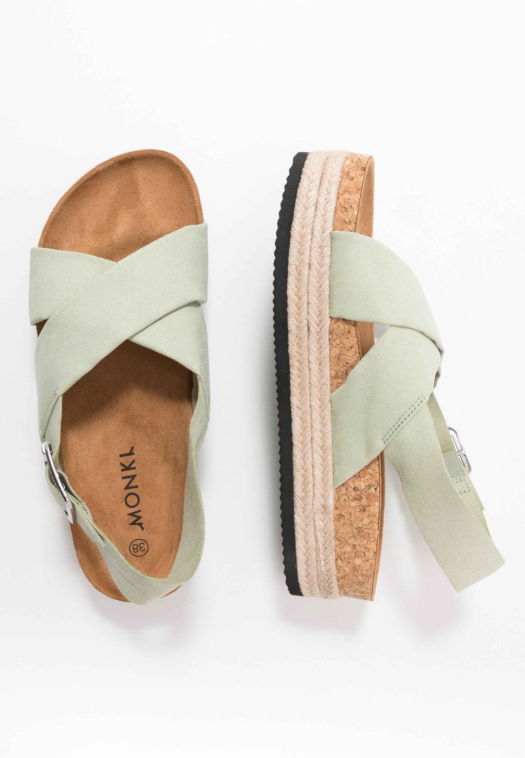 JANNIKE Platåsandaletter sage JANNIKE Platåsandaletter sage