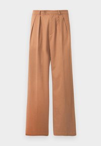 TROUSERS WITH PLEATS - Calças - camel