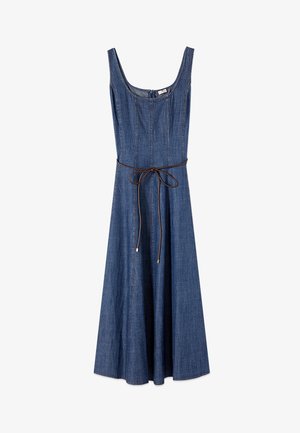 Oltre, VESTITO LUNGO SENZA MANICHE - Denimkjoler - blu