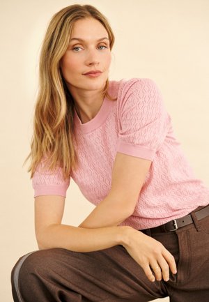 Saint Tropez, MILASZ POINTELLE SHORT SLEEVE - Trükipildiga T-särk - cameo pink melange