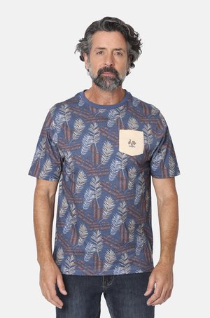 HOJAS - Camiseta estampada - azul