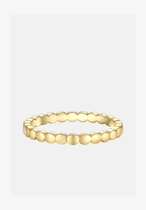 Kultaketju, jossa on helmimäinen muotoilu pyöristettyine, kiillotettuine elementteineen. Yhtenäinen muoto ja sileä pinta kauttaaltaan.